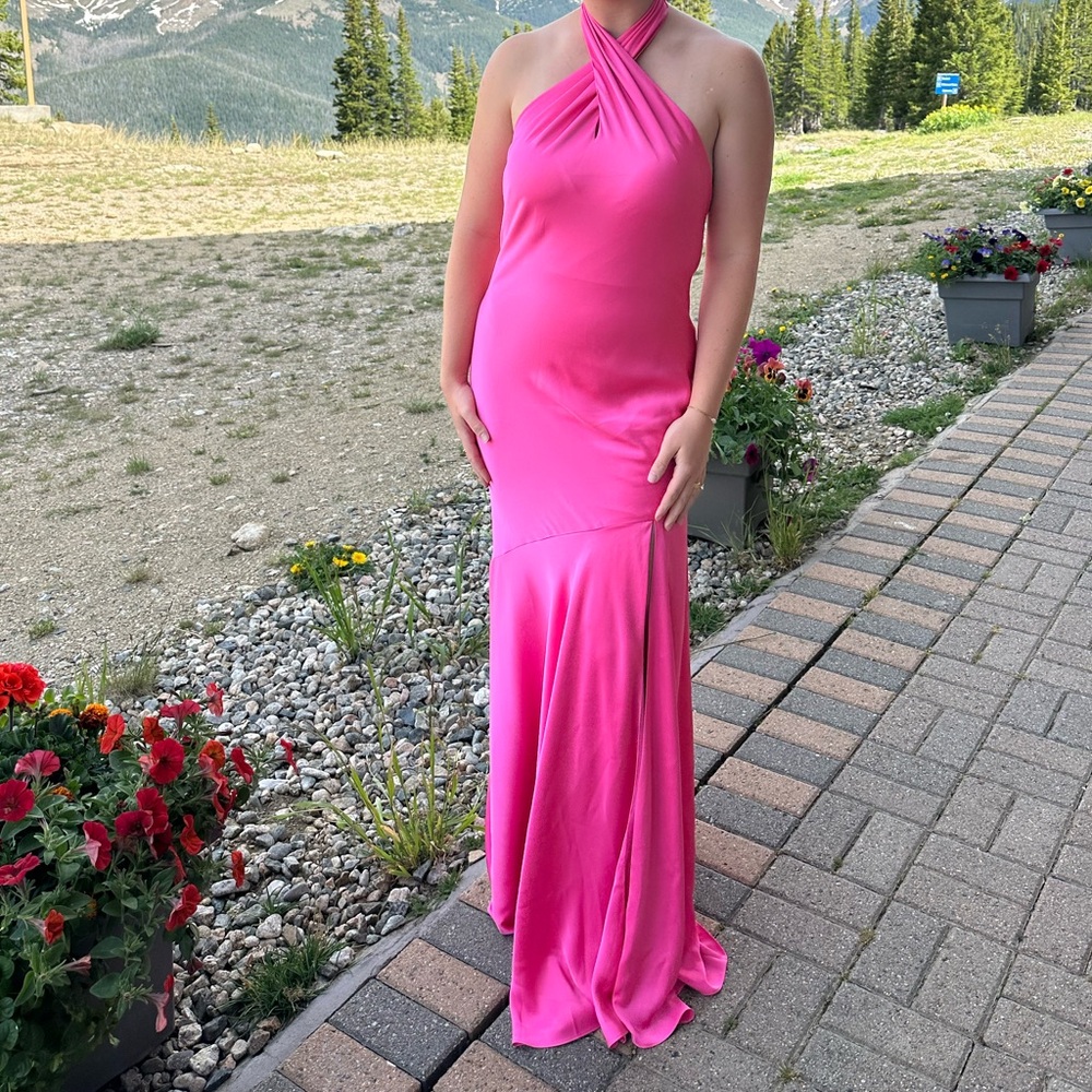 Pink Halter Maxi Dress